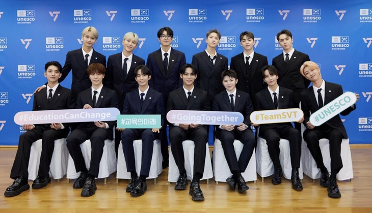 Seventeen là nhóm nhạc K-pop đầu tiên phát biểu tại UNESCO