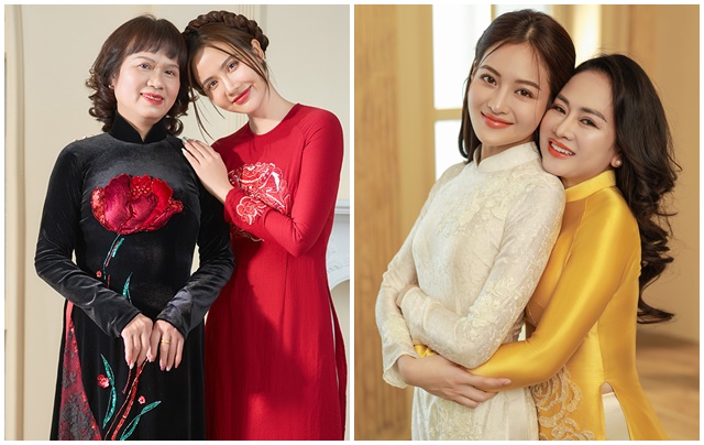 Phan Minh Huyền, Thùy Anh mặc áo dài đồng điệu với mẹ