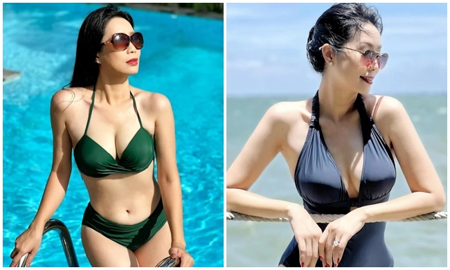 Á hậu Trịnh Kim Chi diện bikini ở tuổi 51, fan xuýt xoa: Nàng như một đóa hoa rực rỡ